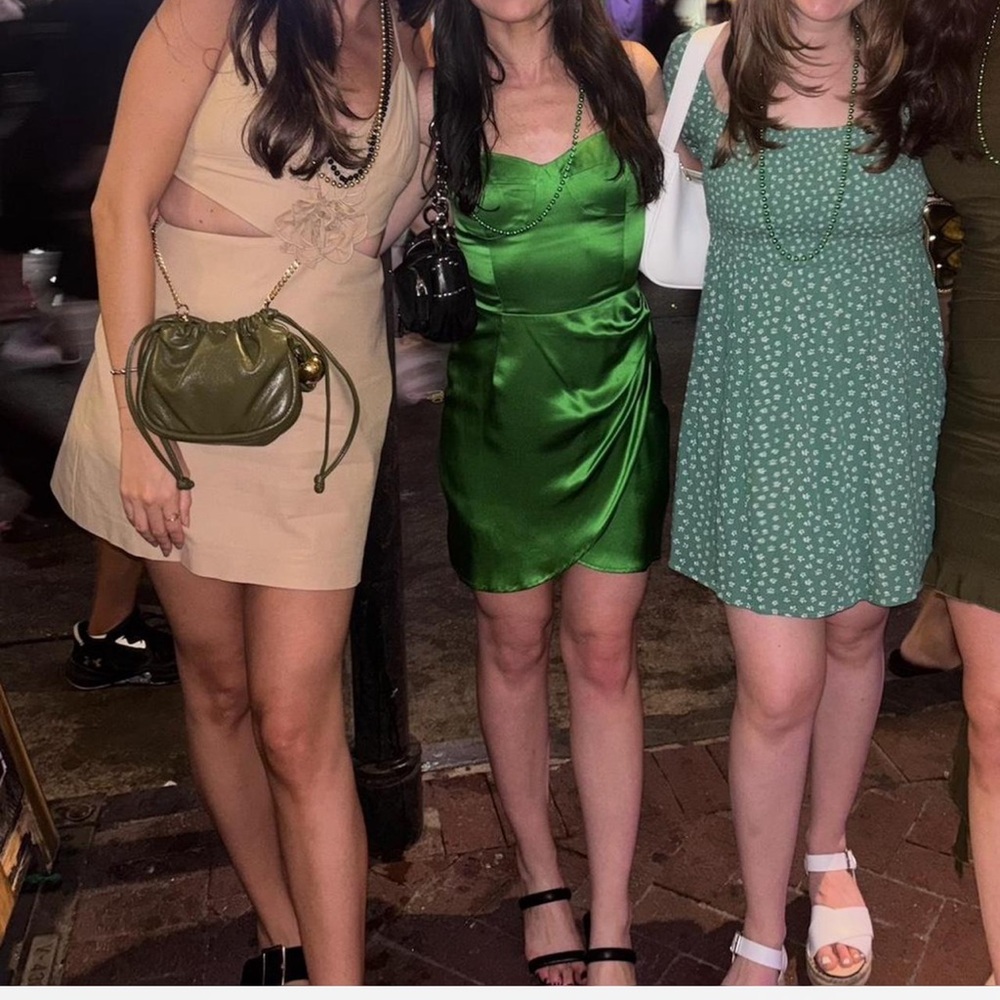 Reformation Green Satin Midi Dress / Party Event Going Out